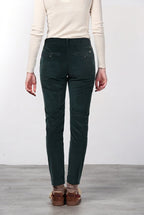 New York Slim pantalón chino de mujer en terciopelo de pana ancha slim fit ①