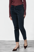 New York Slim pantalone chino donna in velluto a costa grande slim fit ①