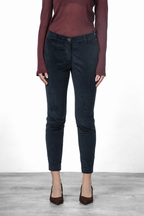 New York Slim pantalone chino donna in velluto a costa grande slim fit ①