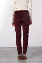 New York Slim women’s chino trousers in wide-wale corduroy, slim fit ①