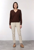 New York Slim pantalon chino femme en velours à grosses côtes slim fit ①
