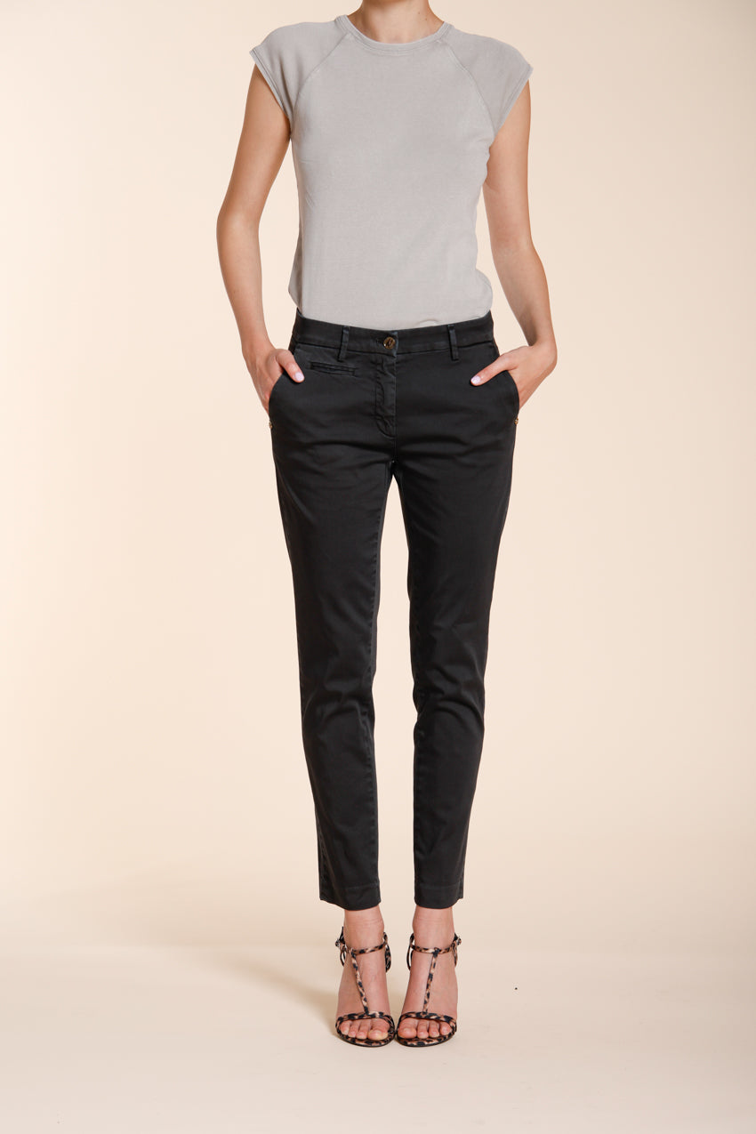 New York Slim women's chino pants in stretch satin slim fit ①