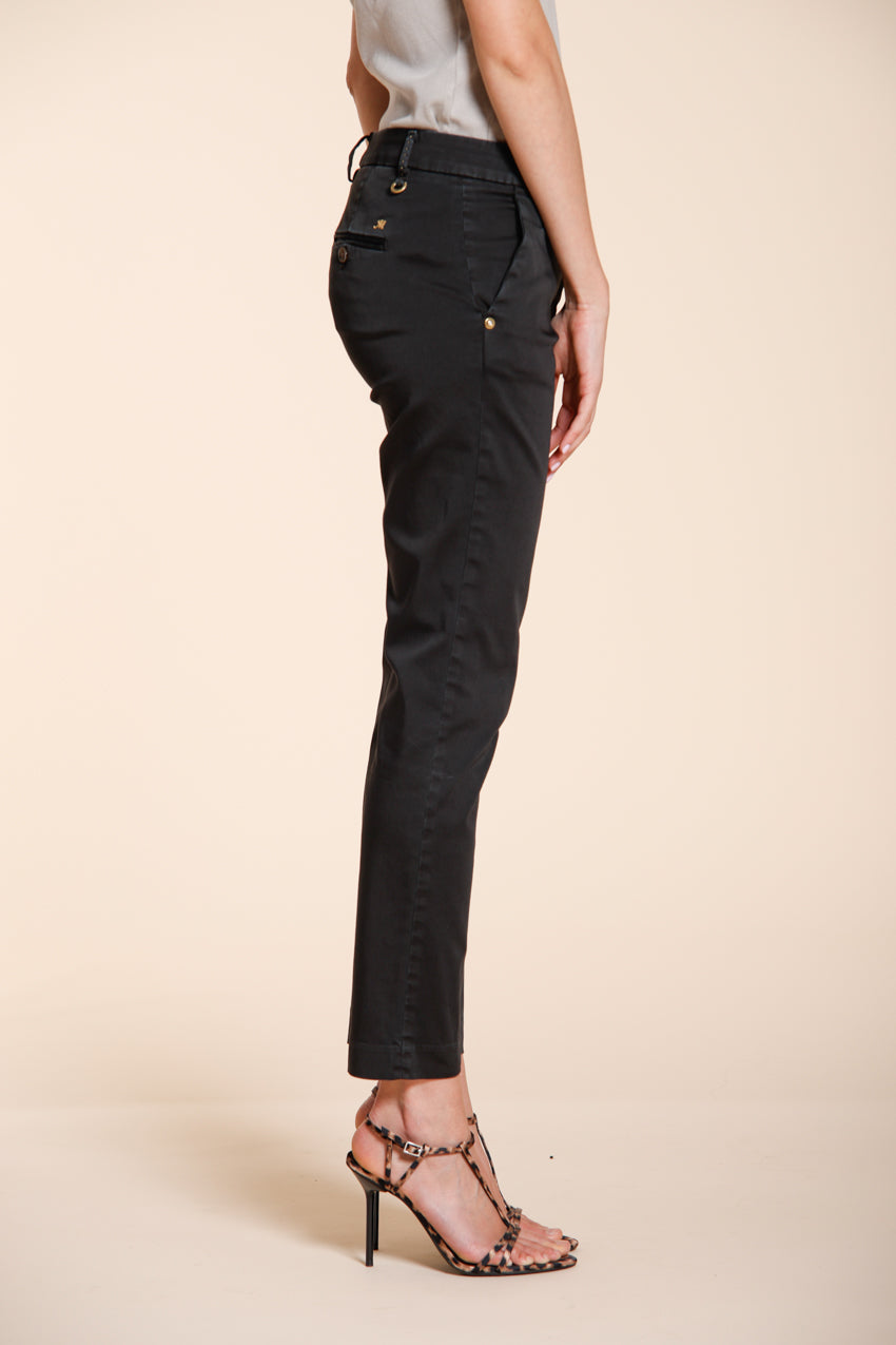 New York Slim pantalón chino mujer en raso elástico slim fit ①