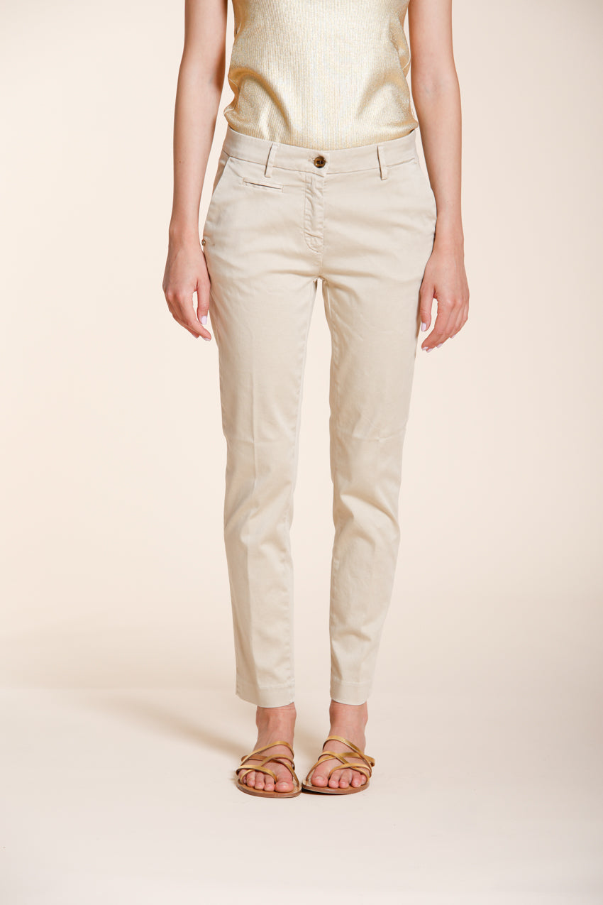 New York Slim women's chino pants in stretch satin slim fit ①