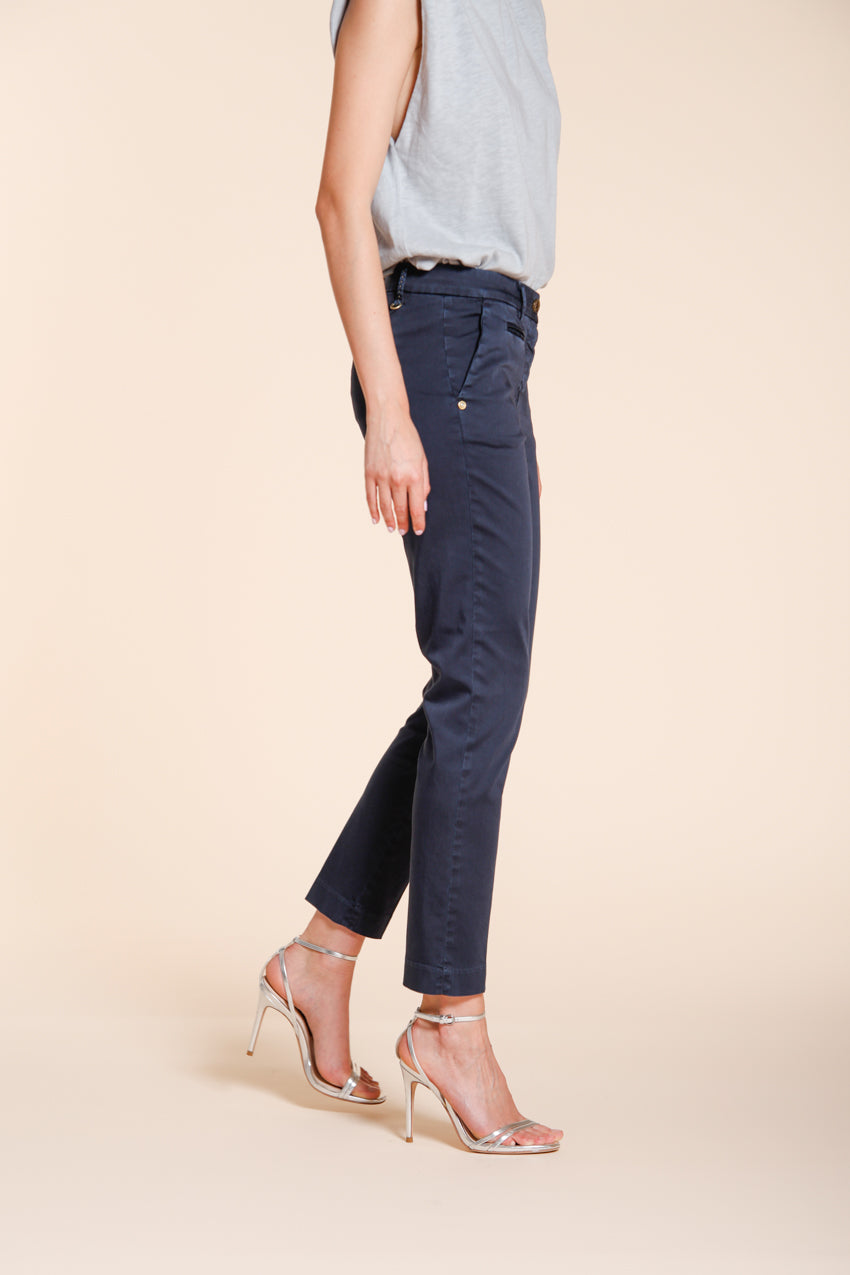 New York Slim pantalón chino mujer en raso stretch slim fit ①