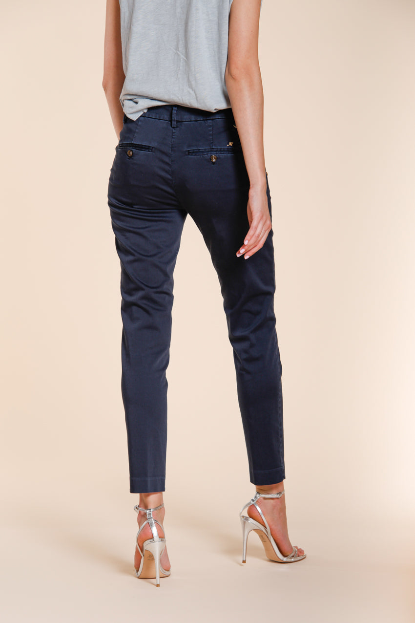New York Slim pantalón chino mujer en raso stretch slim fit ①