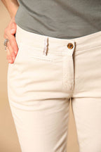 New York Trumpet pantalón chino mujer en piqué de algodón y tencel slim fit