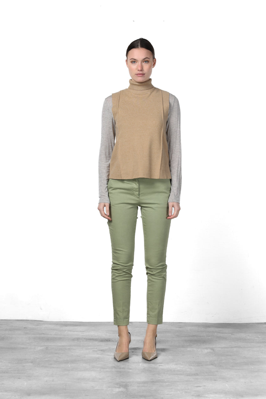 New York Slim Chinohose für Damen aus Satin mit slim fit ①