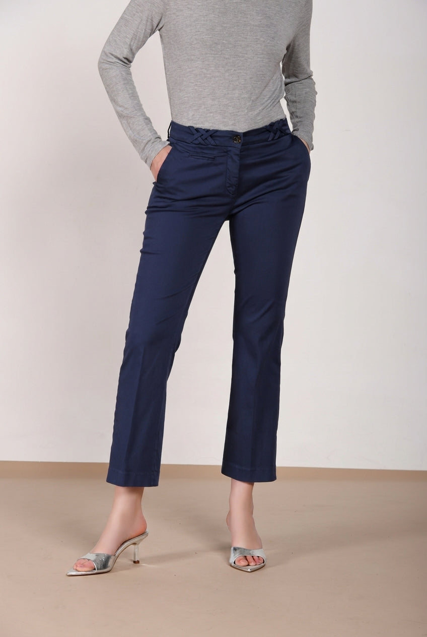 New York Trumpet women's chino pants in stretch satin slim fit