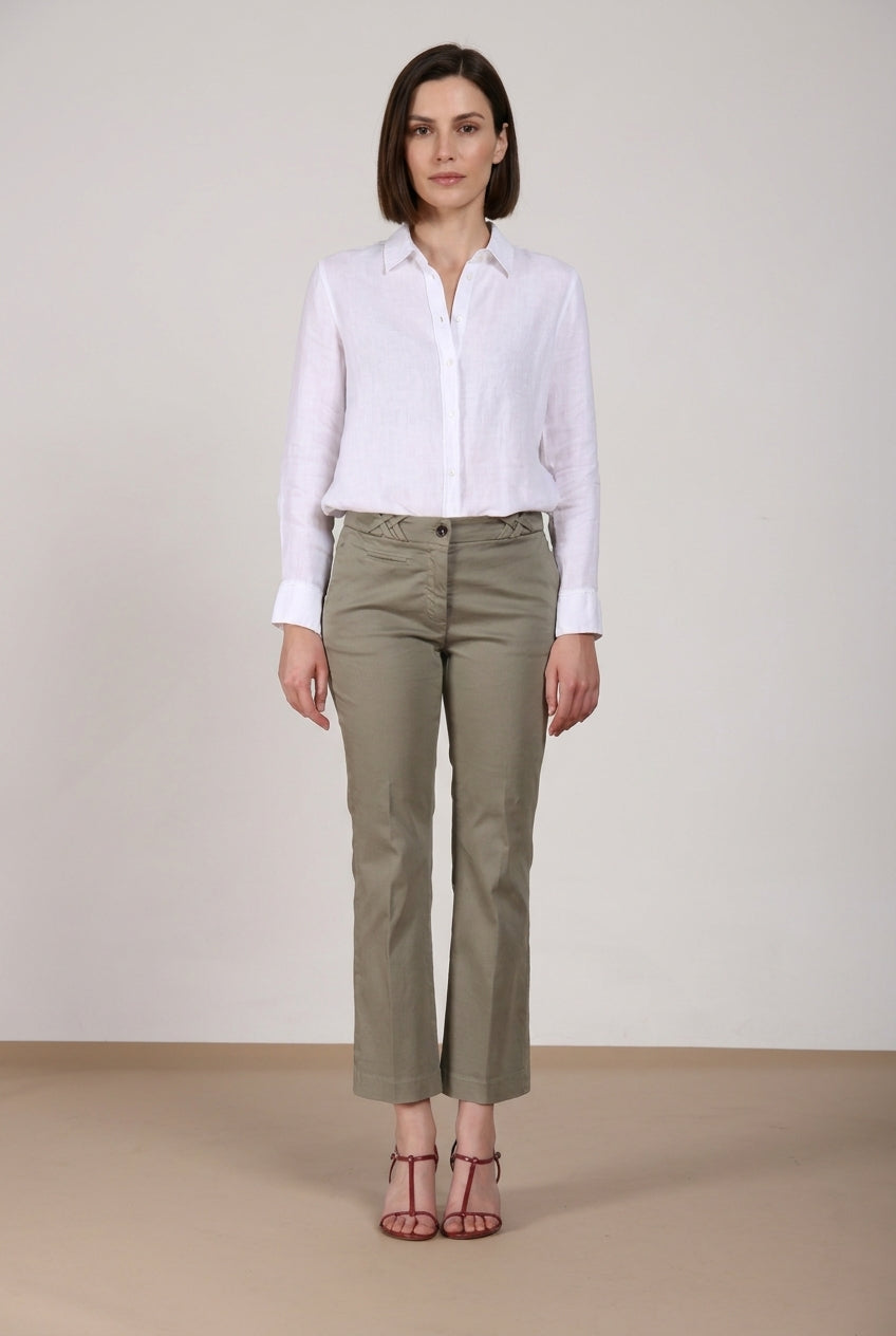 New York Trumpet women's chino pants stretch satin slim fit