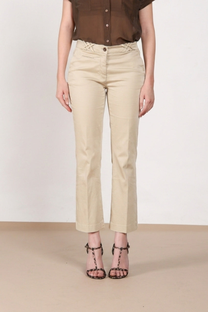 New York Trumpet pantalón chino mujer de satén elástico slim fit