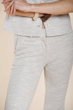 New York Trumpet Hose Chino Damen aus Jersey Reiskornmuster slim fit