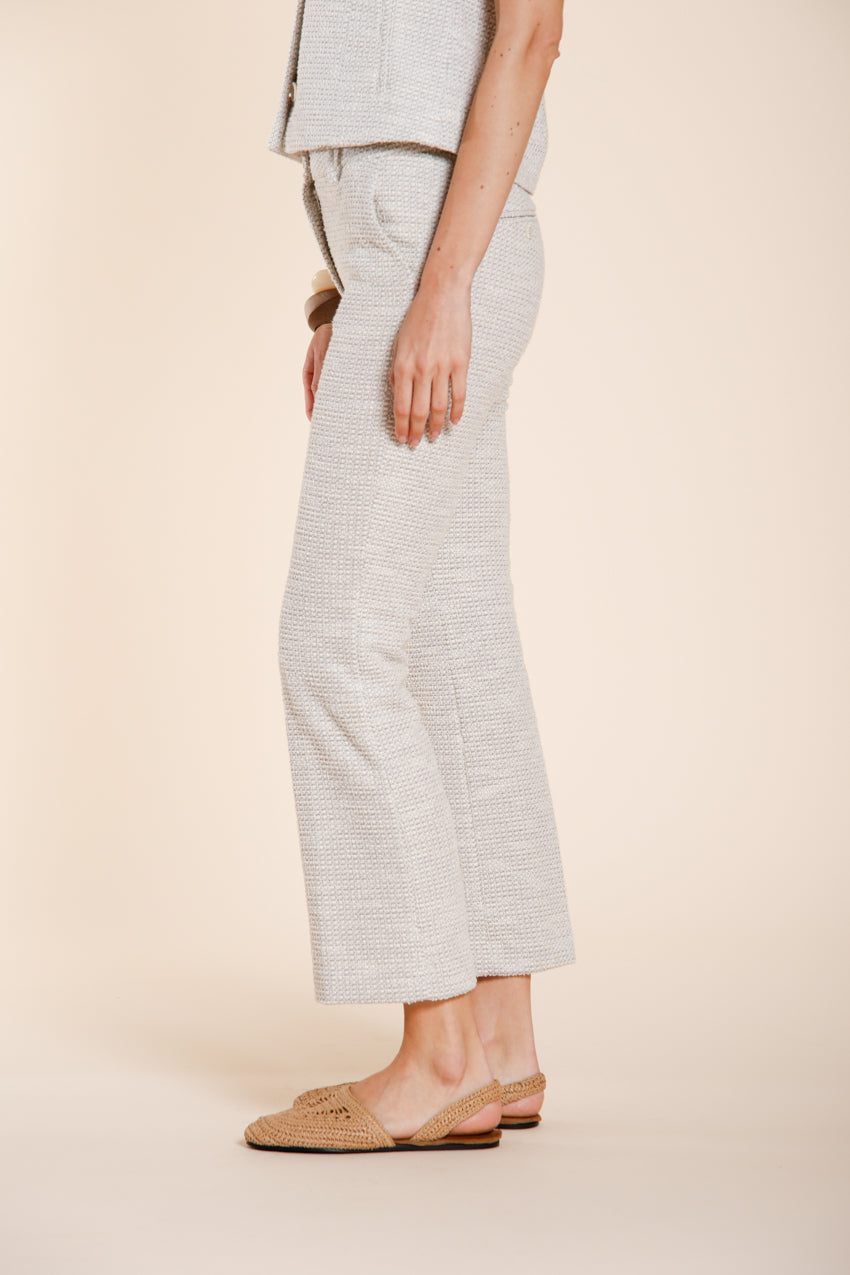 New York Trumpet pantalone chino donna in jersey trama a chicco di riso slim fit