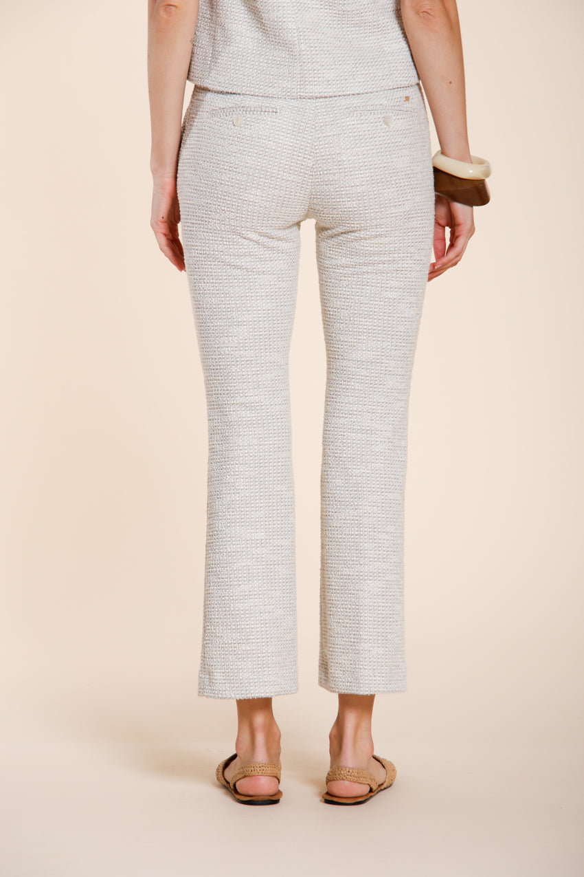 New York Trumpet Hose Chino Damen aus Jersey Reiskornmuster slim fit