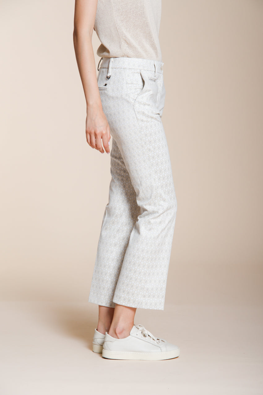 New York Trumpet pantalón chino mujer en jersey estampado de rombos slim fit