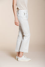 New York Trumpet pantalón chino mujer en jersey estampado de rombos slim fit