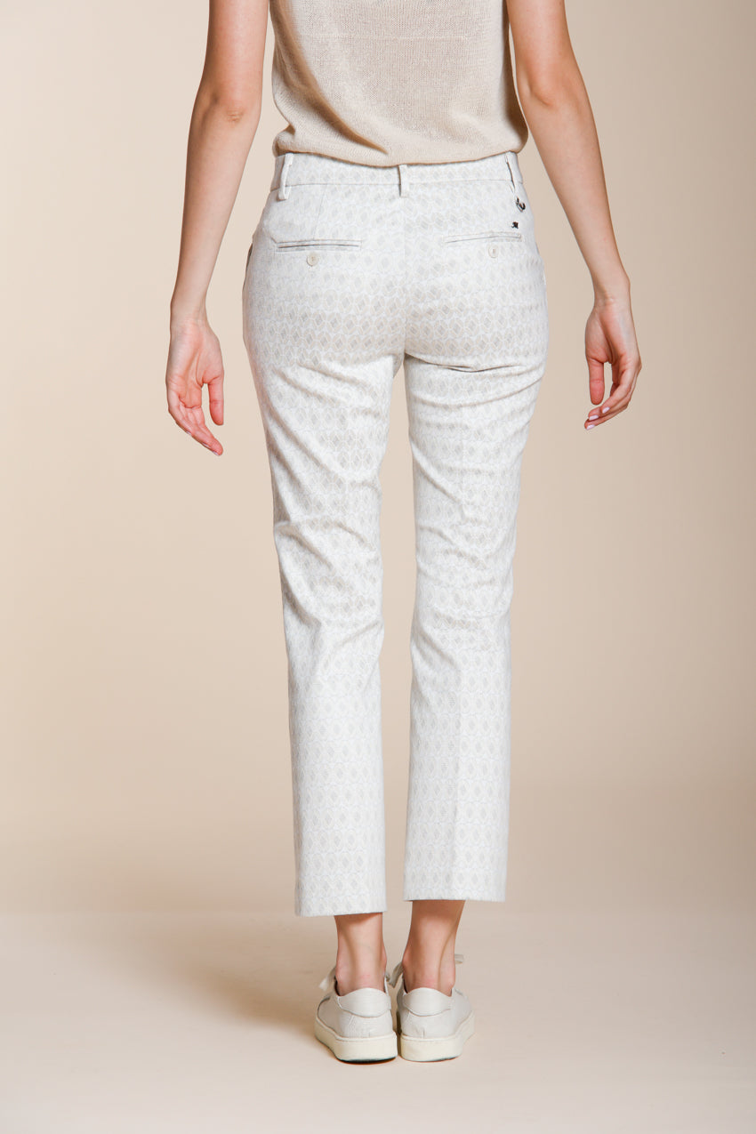 New York Trumpet pantalón chino mujer en jersey estampado de rombos slim fit