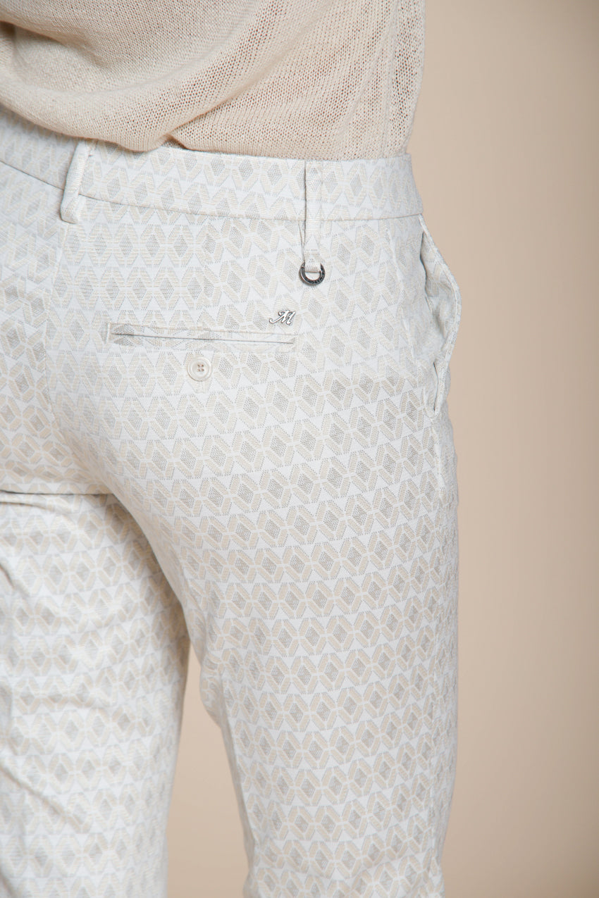 New York Trumpet pantalone chino donna in jersey fantasia rombi slim fit