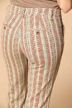 New York Trumpet Damen Chinohose aus Piqué mit Druck Slim Fit