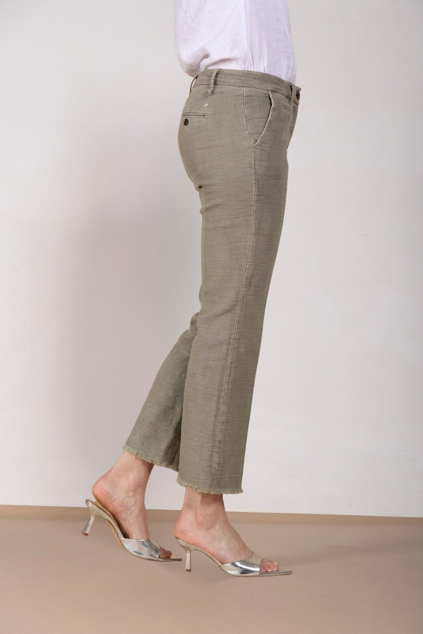 New York Trumpet Hose Chino Damen aus Natté slim fit