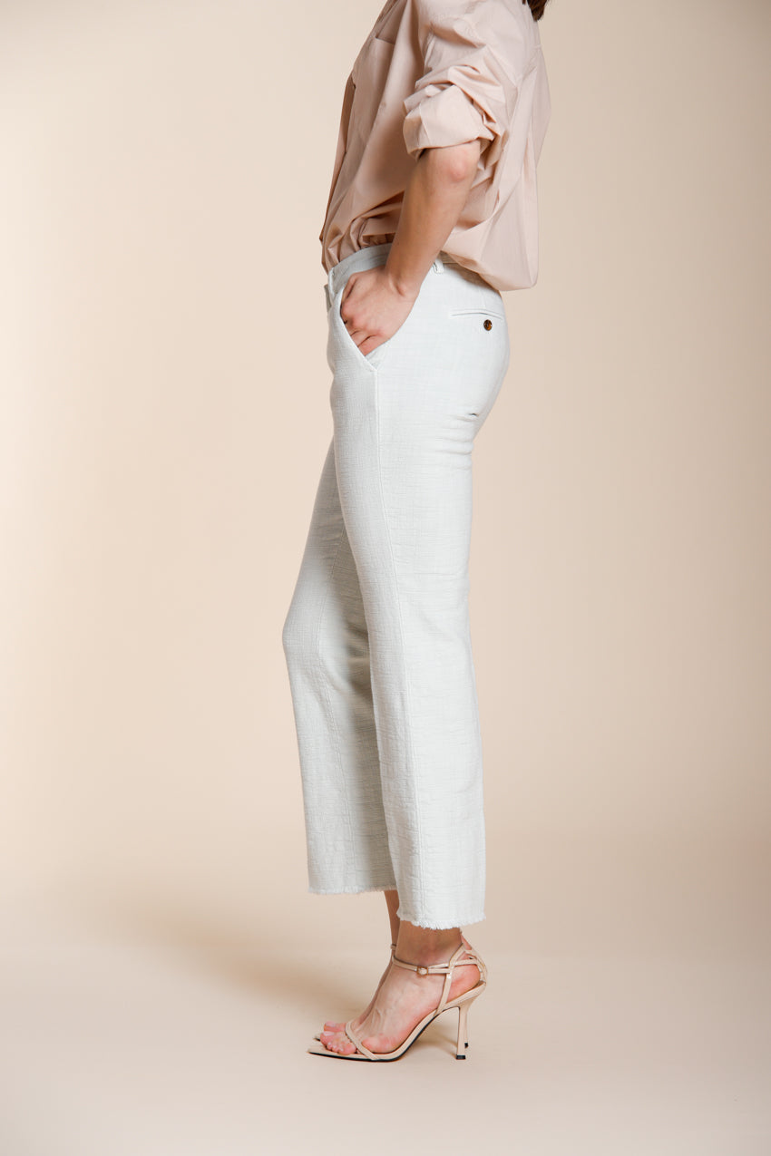 New York Trumpet Hose Chino Damen aus Natté slim fit