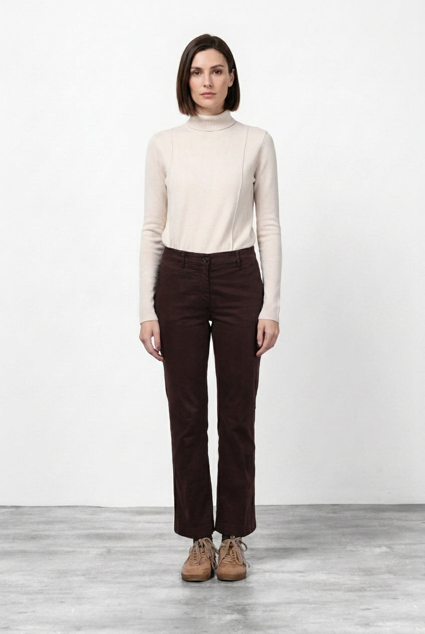 New York Trumpet pantalon chino femme en gabardine, coupe slim ①