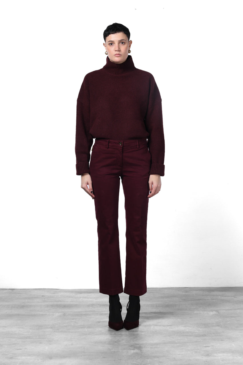 New York Trumpet pantalón chino de mujer en gabardina slim fit ①