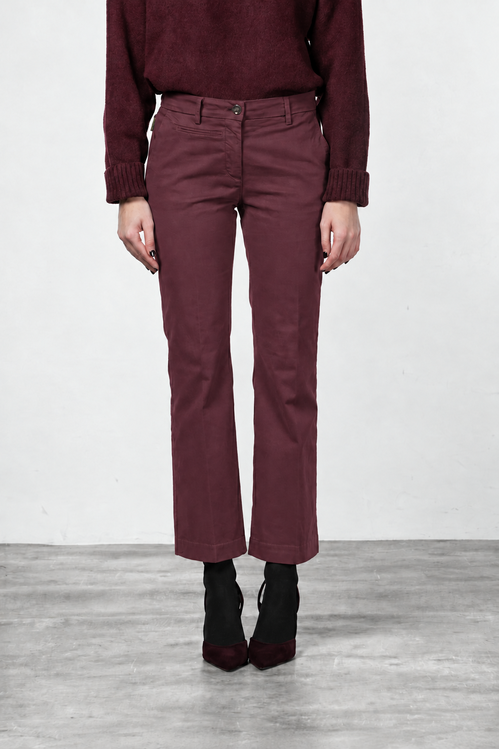 New York Trumpet women’s chino pants in gabardine with slim fit ①