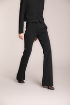Foto 3 New York Flare pantalone chino donna in jersey piquet slim fit