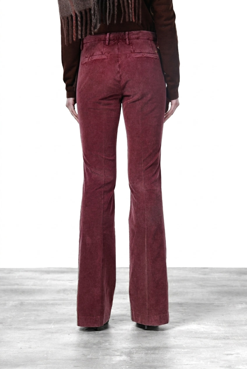 New York Flare pantalón chino de mujer en terciopelo 1000 rayas slim fit
