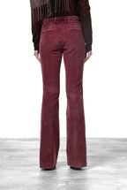 New York Flare pantalón chino de mujer en terciopelo 1000 rayas slim fit
