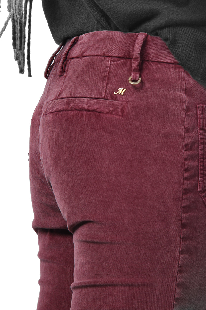 New York Flare pantalon chino femme en velours 1000 raies slim fit