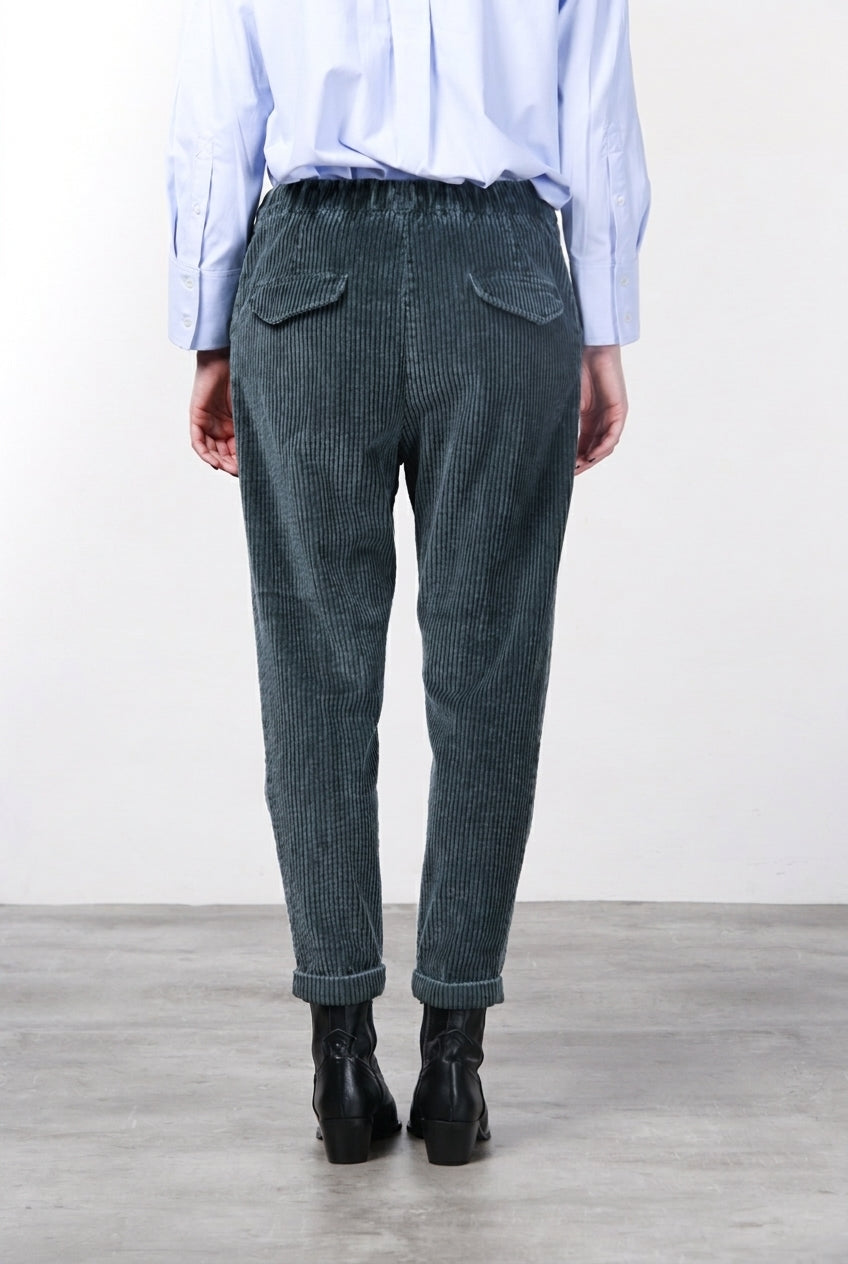 Malibu Jogger City pantalone chino donna in velluto a costa larga relaxed fit