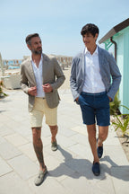 Torino Summer men's chino bermuda shorts in stretch satin slim fit