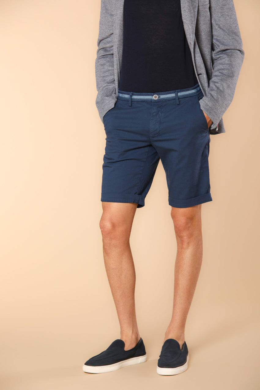 Torino Summer men's chino bermuda shorts in stretch satin slim fit