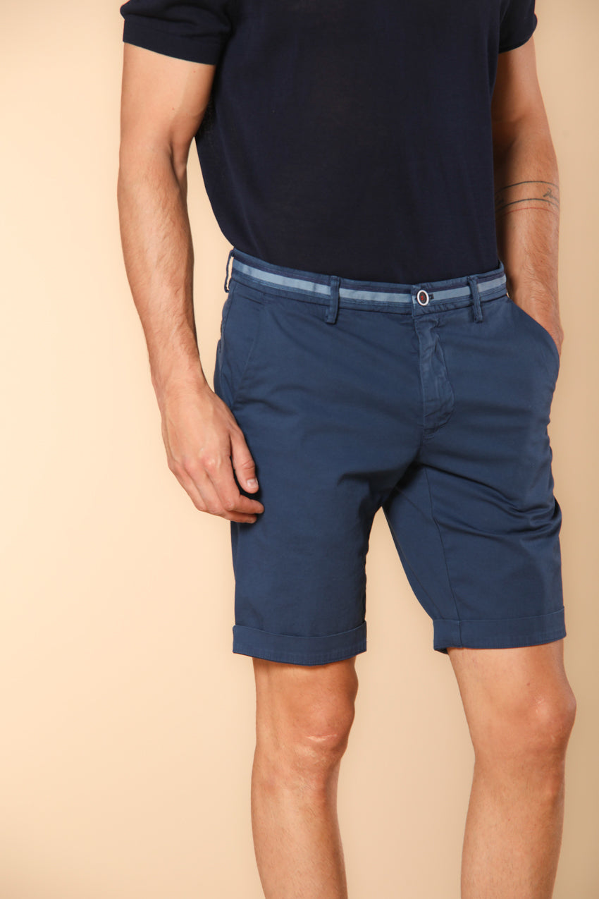 Torino Summer men's chino bermuda shorts in stretch satin slim fit