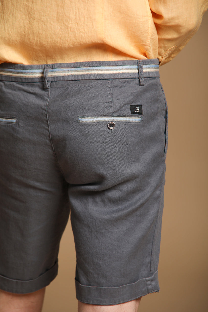 Torino Oxford bermuda chino uomo in twill di lino e cotone slim fit