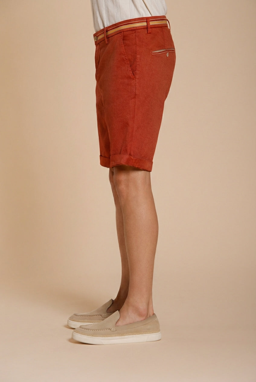 Torino Oxford bermuda chino homme en twill de lin et coton slim fit