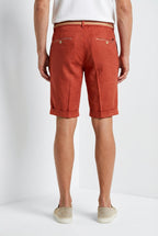 Torino Oxford men's chino bermuda in linen and cotton twill slim fit