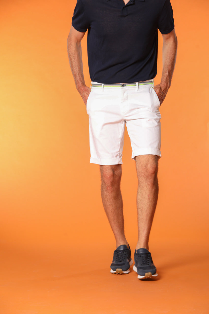 Milano Start men's chino bermuda shorts in stretch satin, slim fit