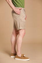 New York Time 1 Pinces Bermuda Chino Herren in elastischer Gabardine Regular Fit