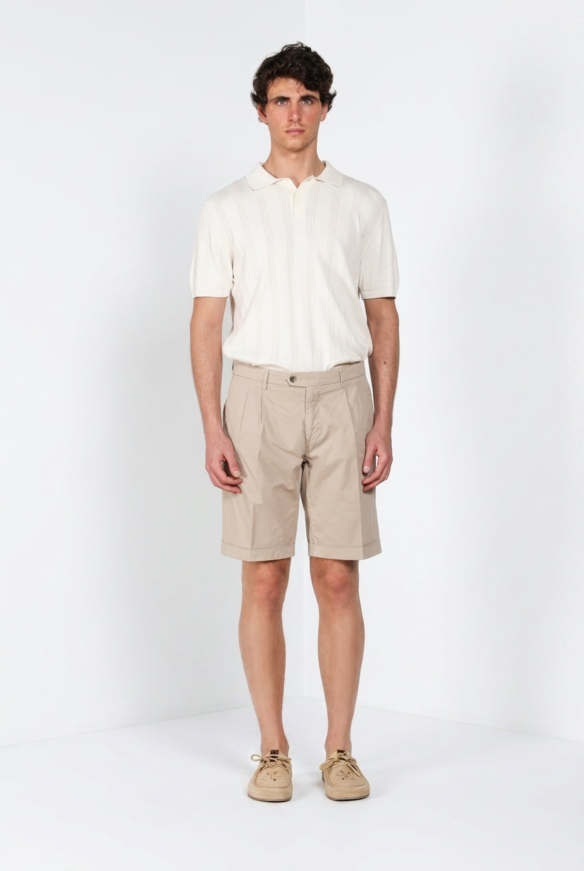 New York 2 Pinces men's chino bermuda in stretch twill regular fit