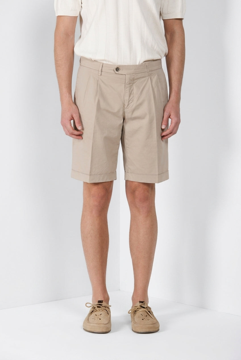 New York 2 Pinces men's chino bermuda in stretch twill regular fit