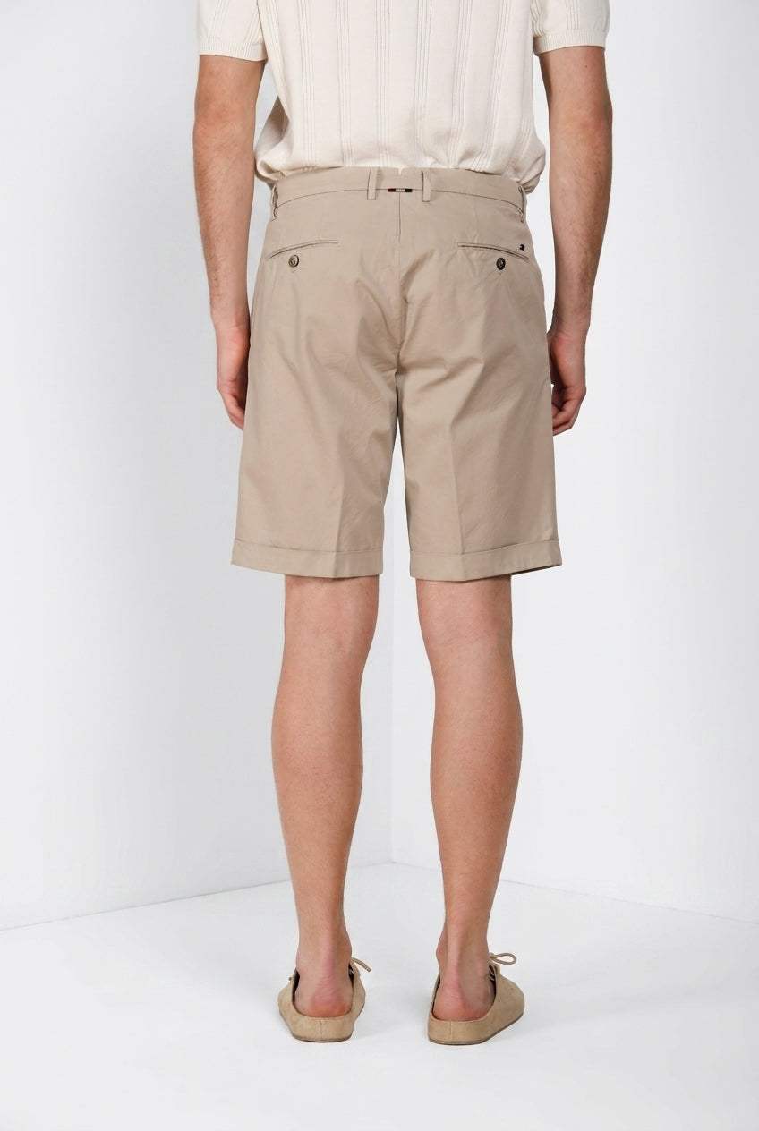 New York 2 Pinces men's chino bermuda in stretch twill regular fit