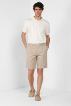 New York 2 Pinces men's chino bermuda in stretch twill regular fit