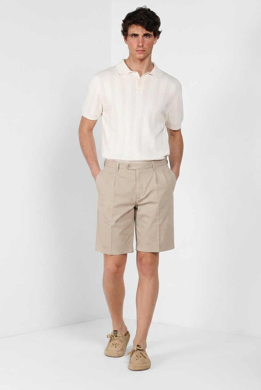 New York 2 Pinces men's chino bermuda in stretch twill regular fit