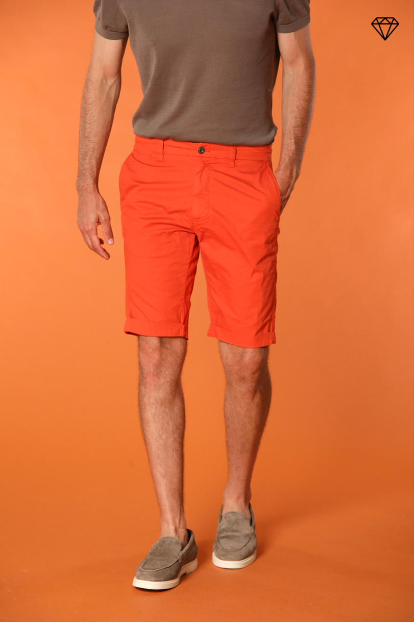 London men's chino bermuda shorts in Pima Cotton Regular fit  ①