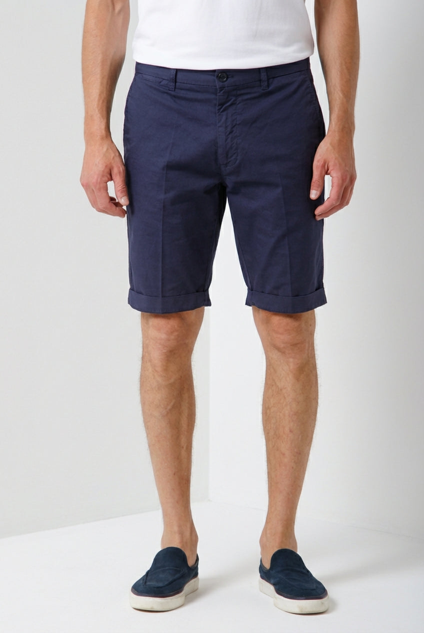 London men's chino bermuda in stretch gabardine regular fit ①