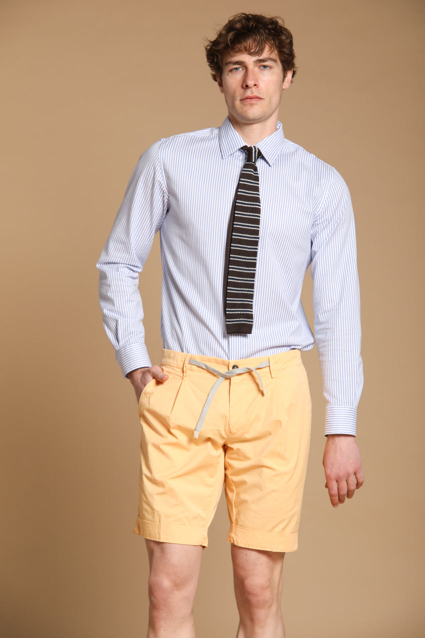 New York 1 Pinces City String men's chino bermuda shorts in Pima Cotton Regular Fit