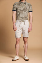 New York Side Elax N°2 men's chino jogger bermuda in Pima Cotton Regular fit